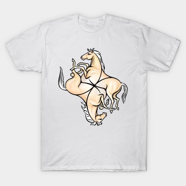 Interlaced Horses T-Shirt by Hareguizer